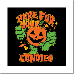 Halloween Pumpkin - Here for Your Candies Graphic for Kids Posters and Art